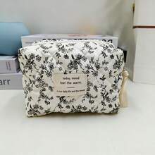 1 Túi đựng mỹ phẩm in hình, Túi đựng mỹ phẩm du lịch xách tay, Túi đựng mỹ phẩm có khóa kéo, Túi đựng đồ dùng cá nhân khi đi du lịch. - màu đen - Xem 11