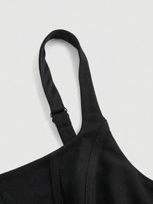 SHEIN MOD Váy xếp ly đuôi cá Jacquard mùa hè cỡ lớn - màu đen - Xem 4