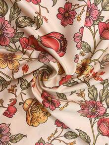 SHEIN Women's Woven Printed Summer Casual Shirt - Khaki - View 7