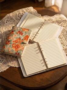 Cirelle Embroidered Flower Loose-Leaf Notebook - Handmade Refillable Diary With Blank Pages, Retro School Supply Or Back To School Gift Idea - Multicolor - View 2