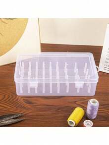 SHEIN 42 Axis Capacity Sewing Thread Storage Organizer, Clear Plastic Embroidery Thread Box, Portable Needlework Carrying Case With Handle, For DIY Sewing & Sewing Supplies - Multicolor - View 18