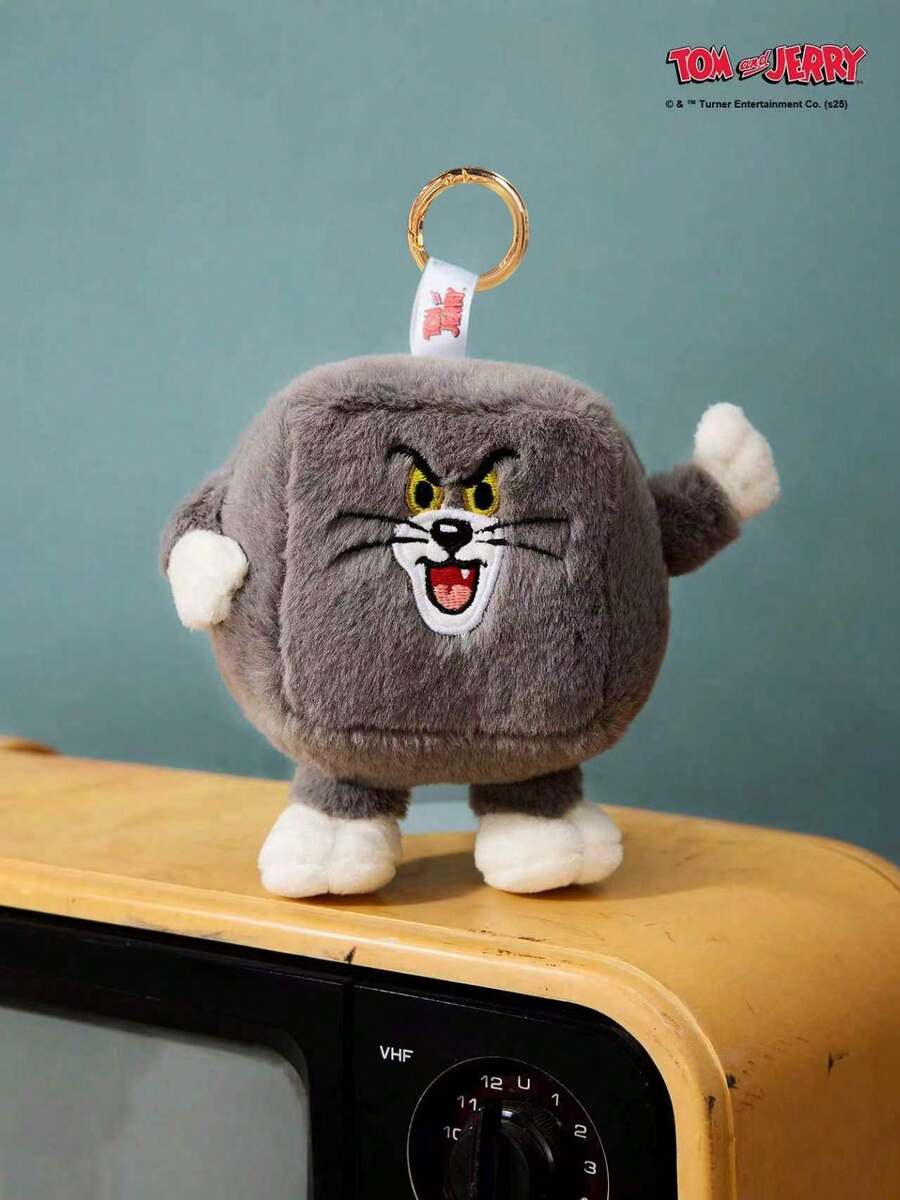 TOM & JERRY 1个卡通人物玩偶钥匙扣挂件，柔软无毛绒材质，可挂在背包或钱包上，生日礼物，粉丝收藏配件 - 查看 1