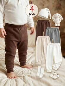 Vintaside Kids 男婴纯色弹力腰休闲慢跑裤 - 彩色 - 查看 1