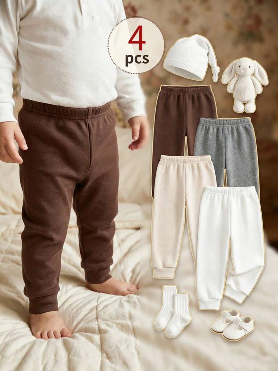 Vintaside Kids 男婴纯色弹力腰休闲慢跑裤 - 彩色 - 查看 1