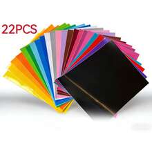 永久性乙烯基贴纸 - 22 包不同颜色的永久性乙烯基贴纸，每包尺寸为 12 x 10 英寸，非常适合 DIY 手工艺项目，易于裁剪和转移，可用于家居装饰、咖啡杯、标牌、字母、横幅、窗户贴膜等。 - 混合 - 查看 6