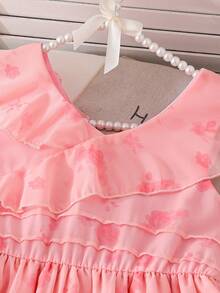 Glamorique Kids Đầm hoa dáng lệch vạt cho bé gái, phong cách Pháp ngọt ngào, mốt thời trang mùa hè mới cho tuổi teen. - Hồng - Xem 8