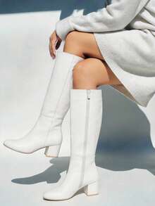 Botas para dama Tacón bajo Clásicas Formales - Blanco - Ver 5