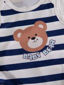 Souflis Souflis 3件套男婴夏季藏蓝色可爱小熊印花连体衣 - 彩色 - 查看 6