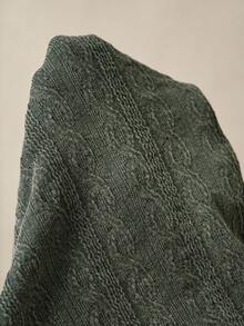 Bohemela 女式休闲纯色V领长袖针织上衣 - 黑色 - 查看 8