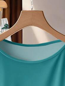 EMERY ROSE 女士紫色花卉撞色系带蝴蝶结上衣和直筒宽松裤两件套，休闲款 - 彩色 - 查看 4