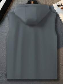 Manfinity Homme 男士连帽拉链休闲百搭日常背心 - 淺灰色 - 查看 4