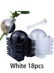 6件/12件/18件可重复使用植物生根装置，空气压条盒，植物生根种植箱，高压繁殖球嫁接装置植物根控制器花园植物生根箱，（黑色/白色），2英寸 - 彩色 - 查看 15