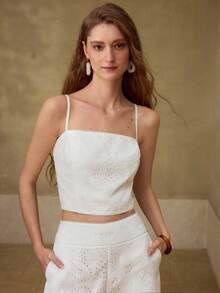 MOTF PREMIUM 纯色时尚拉链露脐吊带背心 - 白色 - 查看 4