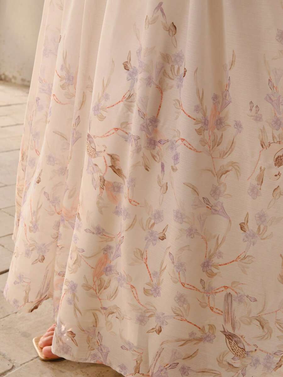 MOTF PREMIUM 女士优雅浪漫淑女风莱赛尔纤维半身裙，春夏款 - 杏色 - 查看 2