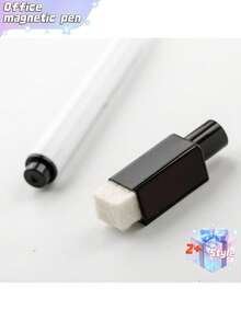 3/10pcs Black Erasable Magnetic Writing Marker Pen, Water-Based Erasable Whiteboard Pen For Blackboard, Wet Erasable Led Light Board Pen With Felt, Erasable Dustless Chalk For Blackboard, Magnetic Wiper Dry-Erase Marker With Brush, Erasable Sign Pen, Water-Based Whiteboard Pen Best Gifts Birthday - Multicolor - View 5