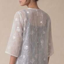 Kimono Blanco Ligero con Diseño Texturizado - Ivory - Ver 4