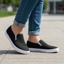 Women Wide Fit Sneakers - Black and White - View 4