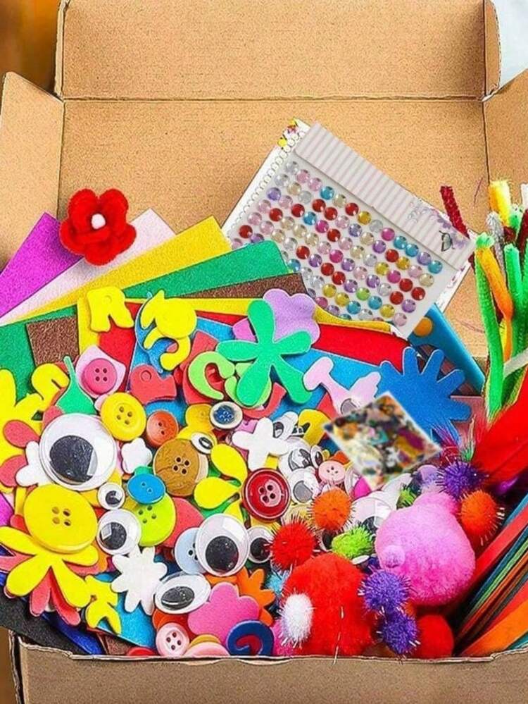 1 pieza Juguete educativo Kit de ensamblaje DIY Manualidades Conjunto creativo hecho a mano para actividad de aprendizaje preescolar Suministros de arte con materiales Regalo de fiesta de cumpleaños - Multicolor - Añade 4