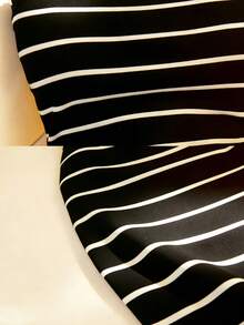 Resyla Vestido tubo ajustado con estampado de rayas y adorno floral para mujer - Multicolor - Ver 3