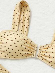 Bonvoyette Summer Bestselling Polka Dot Pattern Design Fashionable Teenage Girls Bikini Set - Yellow - View 7