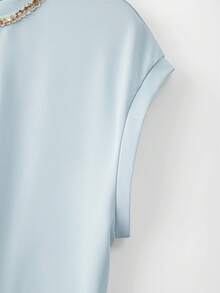 GlowEve CURVE 大码时尚休闲扭结T恤 + 大码时尚休闲印花半身裙 - 藍色 - 查看 6