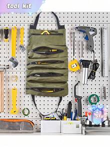 1pc Heavy-Duty Roll-Up Tool Bag - Oxford Fabric Organizer, Suitable For Mechanics, Electricians, Carpenters, Etc. -, Portable, Stylish Industrial Gear With Multiple Compartments, Tool Storage Organizer - Multicolor - View 4