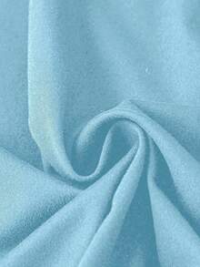 SHEIN CURVE+ Đầm thun dệt kim dáng rộng, cổ chữ V, tối giản, cỡ lớn, kiểu dáng thường ngày. - Màu xanh nhạt - Xem 5