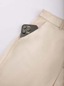 GlowEve 2件套优雅纯色吊带背心和裤子套装，夏季 - 杏色 - 查看 7