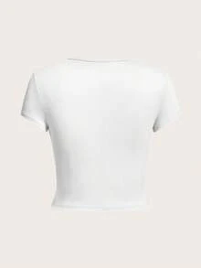 SHEIN EZwear 4件套休闲圆领短袖修身女式T恤，适合夏季穿着 - 彩色 - 查看 3