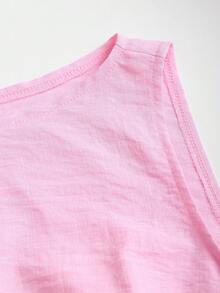 SHEIN Sweetro Đầm mini không tay dáng chữ A hai lớp bèo nhún, phong cách cổ điển lãng mạn, thanh lịch, tinh nghịch, dễ thương, ngọt ngào, thích hợp cho lễ hội âm nhạc, kỳ nghỉ, hẹn hò, đi làm, mùa xuân, hè, thu và đông. - Bụi hồng - Xem 4