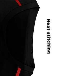 Manfinity Sport Corelite 男士休闲牛头印花插肩短袖运动T恤，夏季 - 黑色 - 查看 3