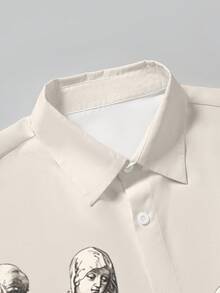 Manfinity EMRG Boxy Shirt Streetwear  Men's Fashionable Figure Print Shirt, Summer - Multicolor - View 3