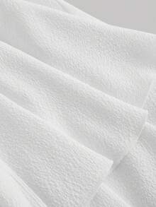 SHEIN MOD Đầm ngắn tay phồng màu trơn mùa hè, cổ tim, thắt nơ sau lưng, thích hợp cho lễ tốt nghiệp hoặc sinh nhật. - trắng - Xem 5