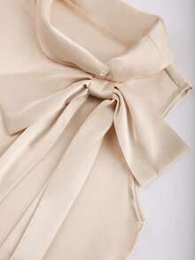 GlowEve 2件套优雅纯色吊带背心和裤子套装，夏季 - 杏色 - 查看 8