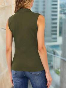EMERY ROSE Women's Solid Color Slim Fit Camisole For Commuting - Dark Green - View 3