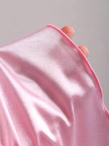 Sweetra Đầm satin co giãn cổ yếm buộc eo dành cho nữ mùa xuân/hè, trang phục thường ngày thoải mái, gợi cảm và ngọt ngào cho kỳ nghỉ. - Màu Hồng baby - Xem 3