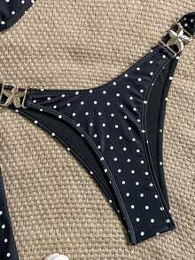 Swim Mod Women's Tropical Print Two Pieces Bikini Set, Casual Holiday - Multicolor - View 3