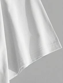 Manfinity Joysei 男士休闲樱花印花T恤，夏季 - 白色 - 查看 6