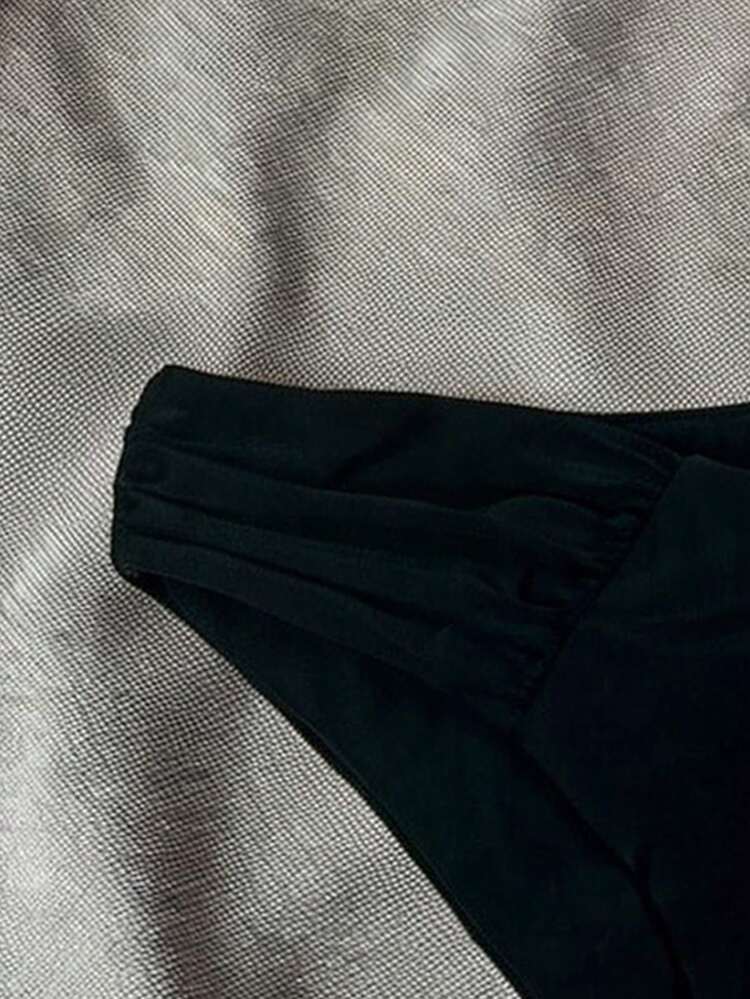 Elavelle Women's Random Print Ruched High Cut Bikini Bottom, Spring/Summer - Multicolor - View 4