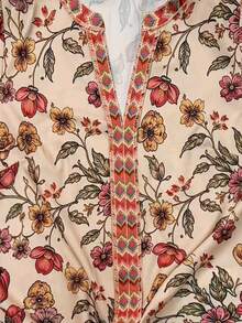 SHEIN Women's Woven Printed Summer Casual Shirt - Khaki - View 5