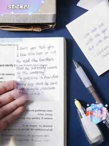 150张透明防水便签本，适用于笔记本、学校文具和办公用品，返校必备，防水自粘，半透明便签本带抽取器，非常适合学校和办公室使用，文件整理 | 功能性文具 100/50张装 - 彩色 - 查看 3