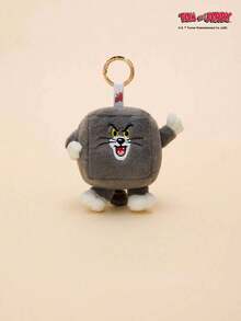 TOM & JERRY 1 buah Gantungan Kunci Bentuk Persegi Khusus POKOJA LAND, Hiasan Gantung Boneka Karakter Kartun, Boneka Hewan Lembut Non-Plush untuk Ransel, Dompet, Hadiah Unik untuk Penggemar di Hari Ulang Tahun atau Hari Jadi - Grey - View 8