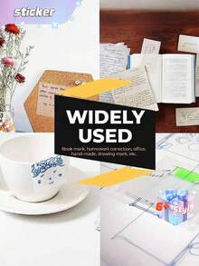 150张透明防水便签本，适用于笔记本、学校文具和办公用品，返校必备，防水自粘，半透明便签本带抽取器，非常适合学校和办公室使用，文件整理 | 功能性文具 100/50张装 - 彩色 - 查看 8