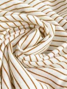 Comfortcana Quần ống rộng dáng suông kẻ sọc vàng trắng, có dây rút, phù hợp cho mùa thu/đông. - Màu vàng - Xem 7