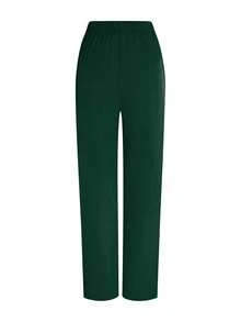 TaskEZ 2pcs V-Neck Short Sleeve Top And Pants Uniform Set, Cleaning Service Outfit - Dark Green - View 8