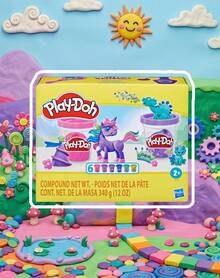 Hasbro Set Tanah Liat Model Isi 6 Buah, Warna Unicorn & Pelangi, Kaleng Kecil 2oz untuk Permainan Kreatif Anak-Anak, Keseruan Sensori dengan Adonan Lembut, Hadiah Luar Biasa untuk Anak Perempuan, Suvenir Pesta Ulang Tahun, Camilan di Kelas, Usia 2+ Tahun - MultiWarna - View 1