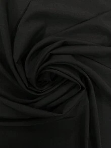 SHEIN PETITE CURVE 大码女式金属装饰纯色阔腿裤，适合休闲、派对、通勤等多种场合，带裙摆，女士连衣裙裤，黑色阔腿裤，女式长裤 - 黑色 - 查看 4