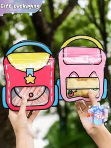 SHEIN 10/20个彩色背包形礼品袋，带密封袋 - 零食饼干包装袋、生日礼物包装袋、派对礼品袋、烘焙用品、节日用品、糖果包装袋、万圣节糖果袋、圣诞礼物包装袋、圣诞节情人节、书包、学校手提袋 - 彩色 - 查看 4