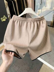 Claim Dot Quần short nam cạp chun, kiểu dáng thường ngày, đa năng, có dây rút. - Màu Khaki - Xem 2