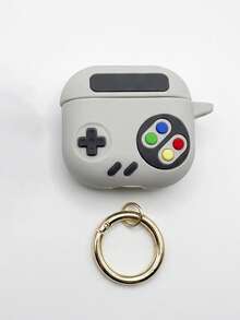 父亲节复古游戏机硅胶保护套，适用于无线耳机 - 兼容大多数第三代/Pro TWS耳机（超薄贴合） - 可爱游戏防震保护套，送给游戏玩家的独特礼物 - 白色 - 查看 4